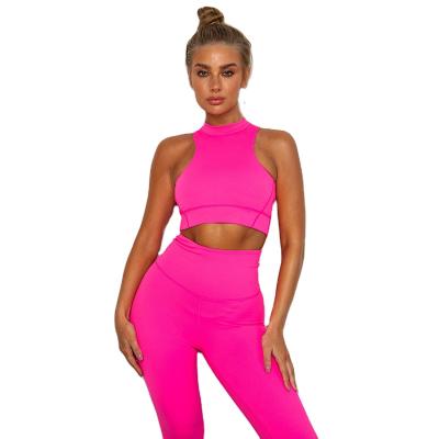 China Plus Size Fluorescence 2PCS Breathable Assembly Yoga Use Seamless Women Fitness Sports Bra&Pants Yoga Set Gym Gaiters For Ladies for sale