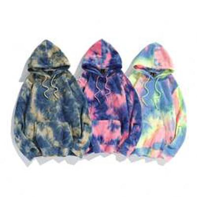 China Faux Fur Hooded Dye Tie Pocket Kangaroo Men Anti-wrinkle Tye Dye Hoodies Custom Fashion Fluffy Sweatshirts Hoodie for sale