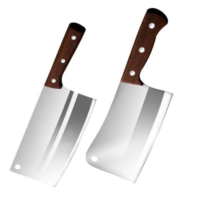 China Viable Yangjiang 7 Inch Kitchen Cleaver Knife Stainless Steel Chinese Cleaver Butcher Knife With Wooden Handle for sale