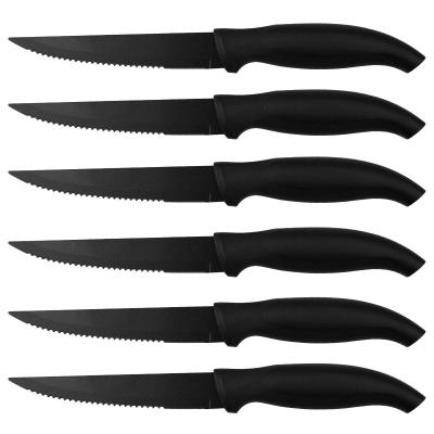 China Yangjiang Sustainable Factory 6 Pcs Steak Knife Set Stainless Steel Knife Sets With PP Handle for sale