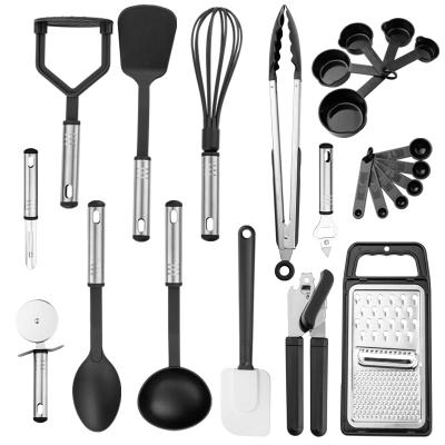 China Sustainable Yangjiang Factory Kitchen Utensil Set o 23 Nylon Cookware Kitchen Gadgets Cookware Set for sale