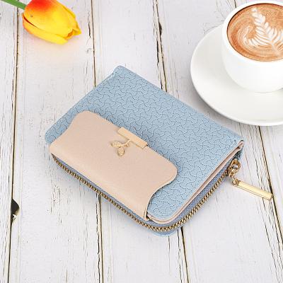 China 2022New Anti-theft Mini Purse Luxury Candy Color Multi-card Holder Fashion Coin Bags Short Wallets Slim Small Zipper Women Wallets for sale