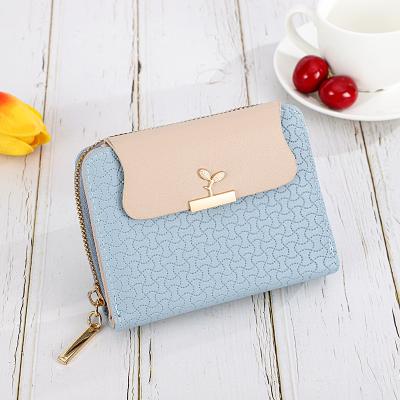 China New Mini Purse Luxury Candy Color Anti-theft Multi-card Holder Short Wallets Slim Small Zipper Women Wallets Fashion Coin Bags for sale