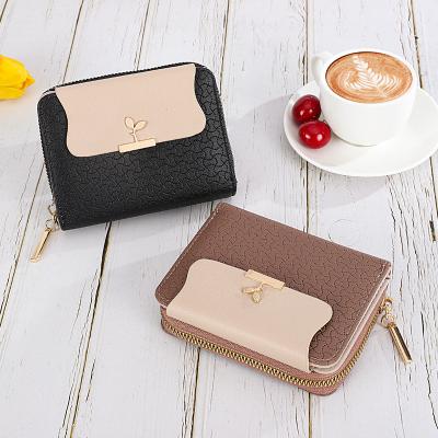 China 2022 Female Cute Folding All-in-one Card Bag Wallet Bag Coin Purse Ladies Short Wallet Anti-theft New Grab Zipper Women Small Thin Wall for sale