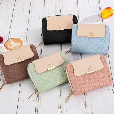 China 2022 Cute Female Card Bag Wallet Bag Coin Purse Folding All-in-one Ladies Clutch Short Anti-theft Wallet New for sale