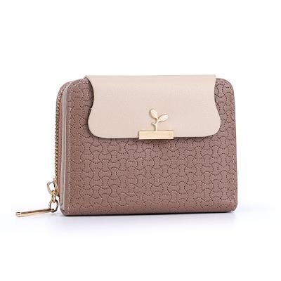 China Mini Purse Luxury Candy Color Anti-theft Leather Female Multi-card Holder Fashion Coin Bags Short Wallets Slim Small Zipper Women Wallets for sale