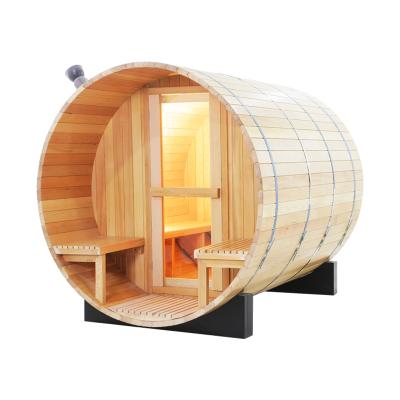 China 2020 Hot Selling Canadian Wooden Hemlock Computer Control Panel/Red Cedar Barrel Sauna Traditional Steam Sauna Room For Outdoor Use for sale