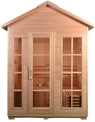 China Hot Steam Barrel Wooden Red Cedar Computer Control Panel North America Sales Outdoor Sauna for sale