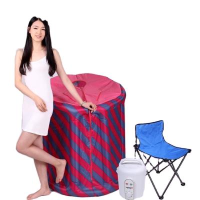 China Computer Control Panel Inflatable Portable Beauty Home Spa Barrel Folding Homemade Small Steam Sauna for sale