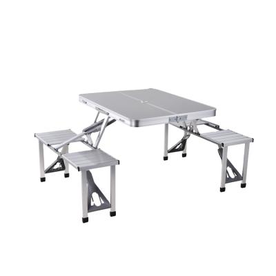 China China Alloy Folding Table Durable Outdoor Portable Aluminum Material 4 Person Picnic Party Dining Camping Tables With 4 Chairs for sale