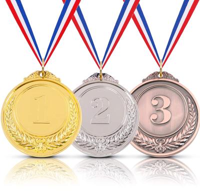 China Folk Art Design 3D Silver Bronze Gold Award Medals Sport Style Winner Medals With Ribbon for sale