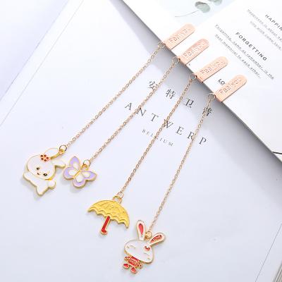 China Custom Fashion Pendant Art Wholesale Rabbit Rabbit Cartoon Folk Exquisite Cute Student Bookmark for sale