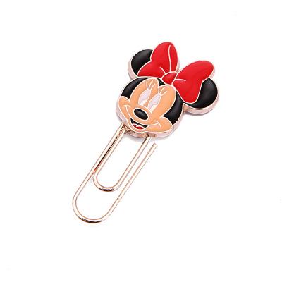 China Promotion Logo Metal Paper Clip Hot Custom Made Duck Mouse Cartoon Bookmarks for sale