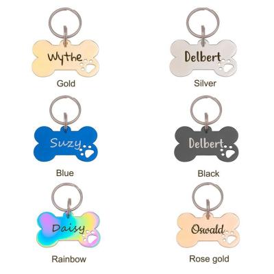 China 2021 New Customs North American Dog Tag Bone Shape Pet ID Tag Hanging Dog Tag for sale