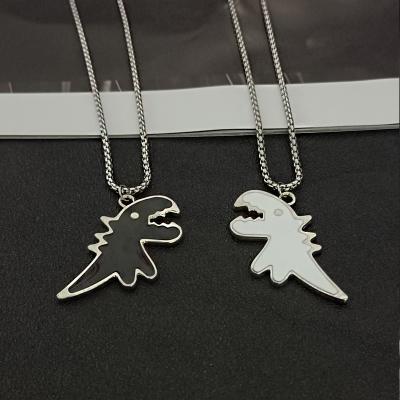 China Hops Animal Dangle Lovers Fashion Cartoon Dinosaur Long Necklace Hip Designer Clothing Chain Necklace for sale