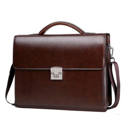 China JUNYUAN OEM PU Leather Business Office Single Cross Shoulder Bag Portable Briefcase,Laptop Bag For Men for sale