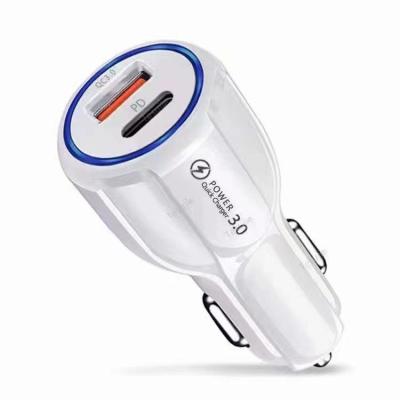 China 2020/2021 Bestselling 30W QC3.0 Fast Car Durable Dual Port Charger with PD and USB for iPhone 12 for sale