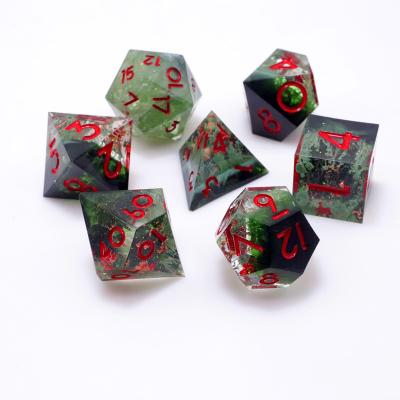 China Latest Dark Green Dragon and Dungeon Dice Floating Lead Form Liquid Dice for sale