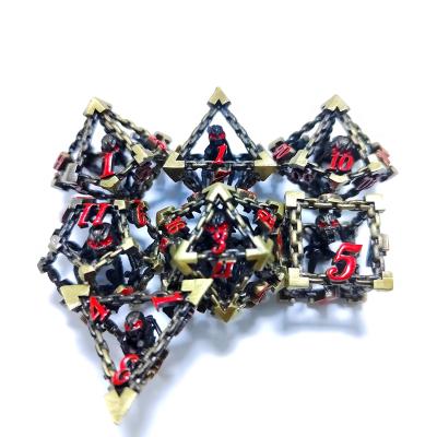 China Dragon and dungeon dice latest metal hollow dice chain skeletons and human dice are suitable for board games and parlor games for sale