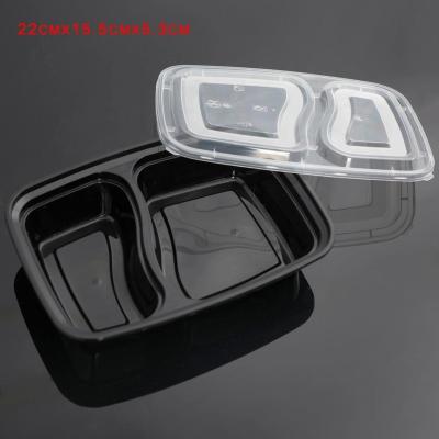 China 2 Compartment Heatable Bento Box Disposable Plastic Lunch Box for sale