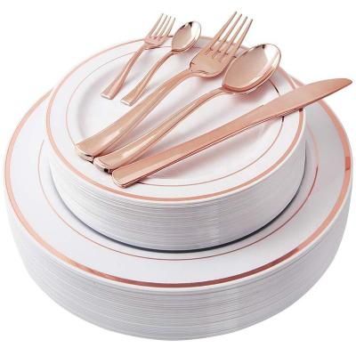 China Retro Healthy Best Price Modern Disposable Plastic Tableware Sets for sale