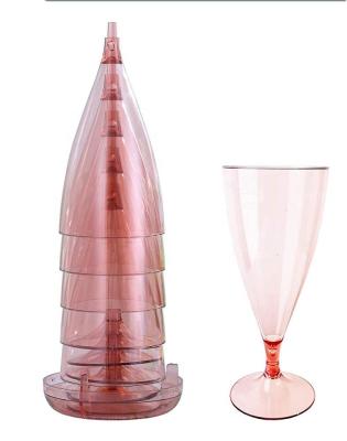 China BPA Free Rose Gold Disposable Plastic Champagne Wedding Glass for sale