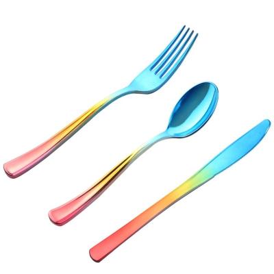 China Rainbow Home Service Wholesale Design Wedding Party 120pcs Disposable Restaurant Hotel Cutlery Set for sale