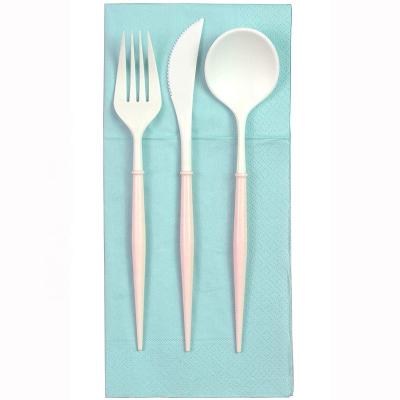 China Stylist Pocket Disposable White Plastic Cutlery for sale