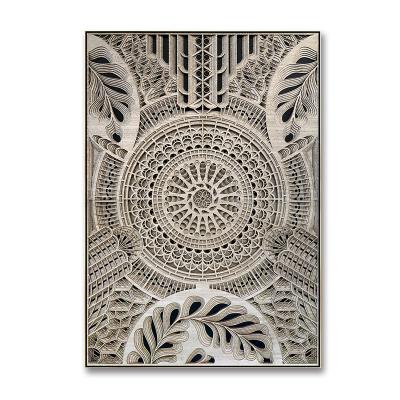 China Concise Islamic Wood Carving Hotel Wall Art Europe Style Home Decor Wood in 3d Decorations Carving for Home Accessories for sale