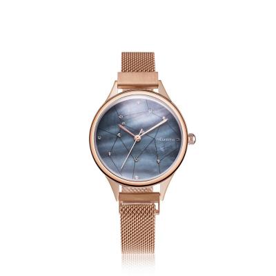 China Fashion Women Wrist Watch Mesh Magnet Strap Lady Fancy Waterproof Quartz Import Watches For Male RENAISSANCE RE086 for sale