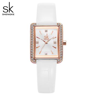 China Shengke K0151 Water Resistant New Crystal Women Dress Watches Colorful Luxury High Quality Leather With Japanese Movement Gift For Mother's Days for sale