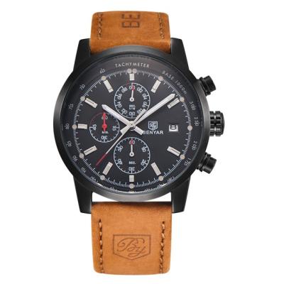 China Casual Chronograph Men Chrono Sport Quartz Watches Reloj Rombre Benyar 5102M for sale