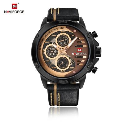 China 2019 Reloj source factory date NAVIFORCE 9110 men quartz automatic leather wristwatch sport military for sale