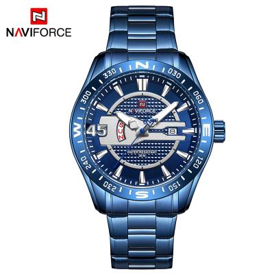 China Auto Date Naviforce Quality 9157 Stainless Steel Brand Men Watch Quartz Luxury Wristwatches For Man Sorce Factory for sale