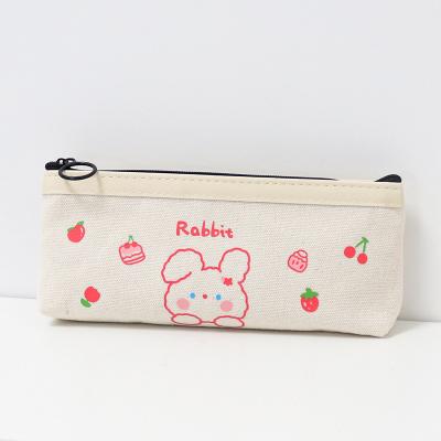 China Hot Selling Cool Logo Pen Bag Printed Lovely Animal Zipper Closure Best Kids Custom Canvas Zipper Pencil Case for sale