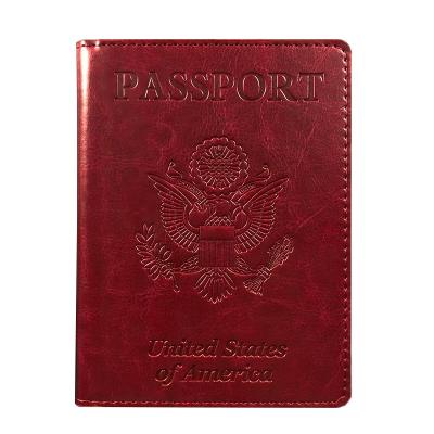 China Vintage Factory Custom And Wholesale Cheap Price PU Leather Passport Holder Cover For Travel for sale