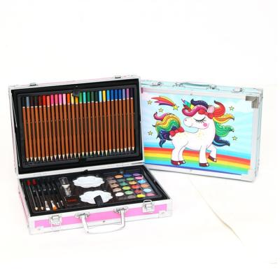 China 145pcs stationery pencil flexible aluminum pencils christmad ornament pencils art set JE-C004 box for sale