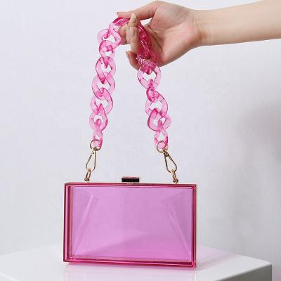 China Fashion Wholesale Summer Scarf Handbags Acrylic Clear Purses Shape Jelly Handbag Shoulder Bag for sale