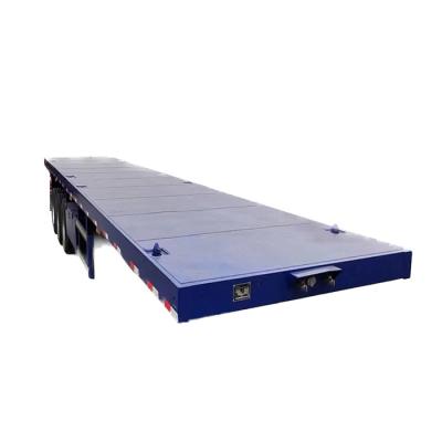 China Skeleton Barrier Stake Flat Bed Semi Truck Second Hand F-3 Axles 20ft 40ft Container Frame Side Wall Trailer With Container Lock for sale