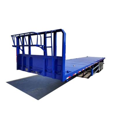 China Good truck trailer price equipment transport 20/40/45/50ft logistic oilfield 15 meter frame flatbed truck trailer manufacturers for sale