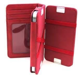 China Durable Red PU Leather Iphone Protective Case with Card Holder , iPhone 4 cover for sale