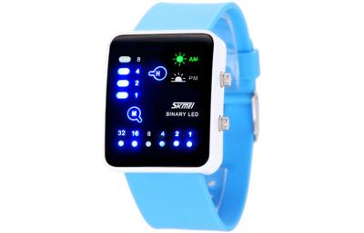 China Lady Shockproof LED Digital Wrist Watch , Antimagnetic Binary Watch for sale