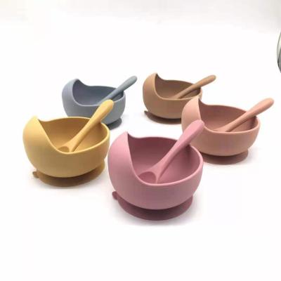 China Children's Fashion Top Bamboo Rolls Silicone Wooden Steel Spoon Set Feeding Shenzhen Hanchuan Industrial Heat Insulation Baby Tableware for sale