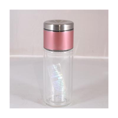 China WITH LID vacuum flask coated metal white high borosilicate glass water bottle for sale