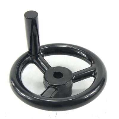 China Spoked NHQS Bakelite Hole + Keyway Black Round Handwheel PHLK + Takeoff Screws Spoke Handwheel for sale