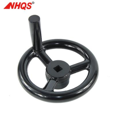 China Spoked NHQS QS1004.52DL Bakelite Square Hole Handwheel With Revolving Handle For Mechanical Handwheel PHLW for sale