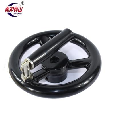 China Spoked NHQS QS1004.52CF Handwheel With Bendable Handle Spokes Slot Hole Main Handwheel For Machine for sale