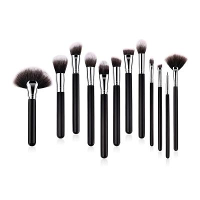 China Clean Your Face 12pcs Make Up Brushes Kit Liquid Cream Foundation Brush Face Makeup Set Brush for sale