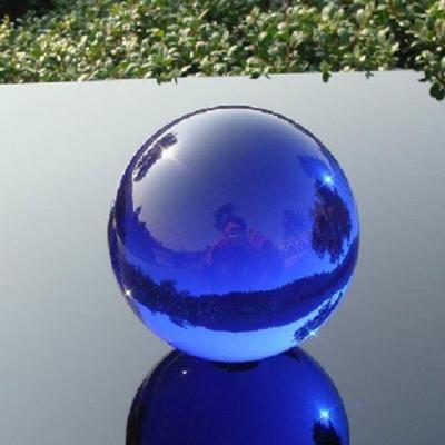 China China 200mm K9 Colored Blue Crystal Glass Ball Solid For Decorations for sale