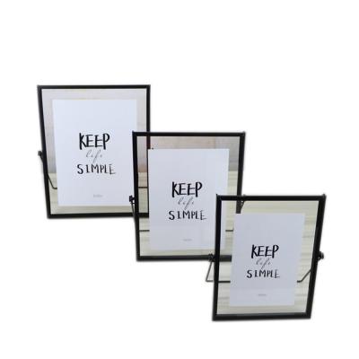 China Home Decoration 6x8inch Creative Iron Picture Frame Geometric Glass Metal Stereo Photo Frame for sale